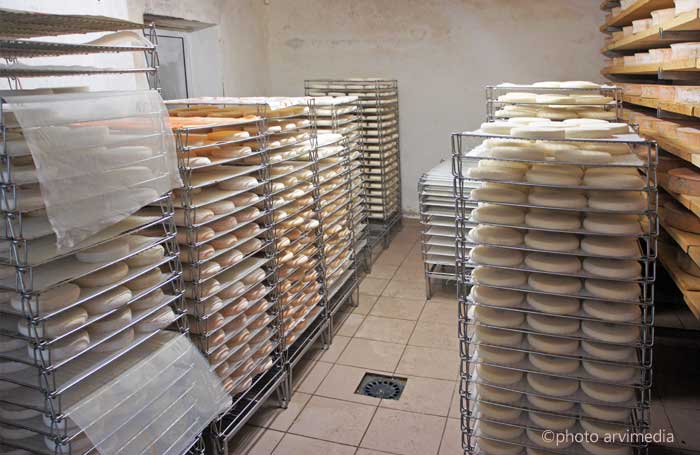 vente de reblochon fermier Thônes cave en forme de voûte ou le fromage est maintenu à une température de 8 à 13 degrés